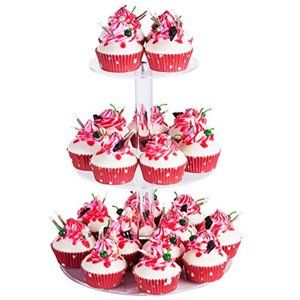 YestBuy 3 Tier Round Cupcake Stand with Base, Acry